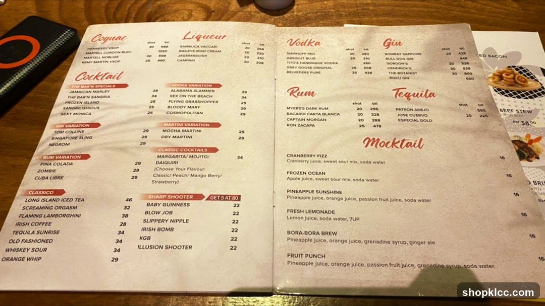 Cocktail & Spirits Menu