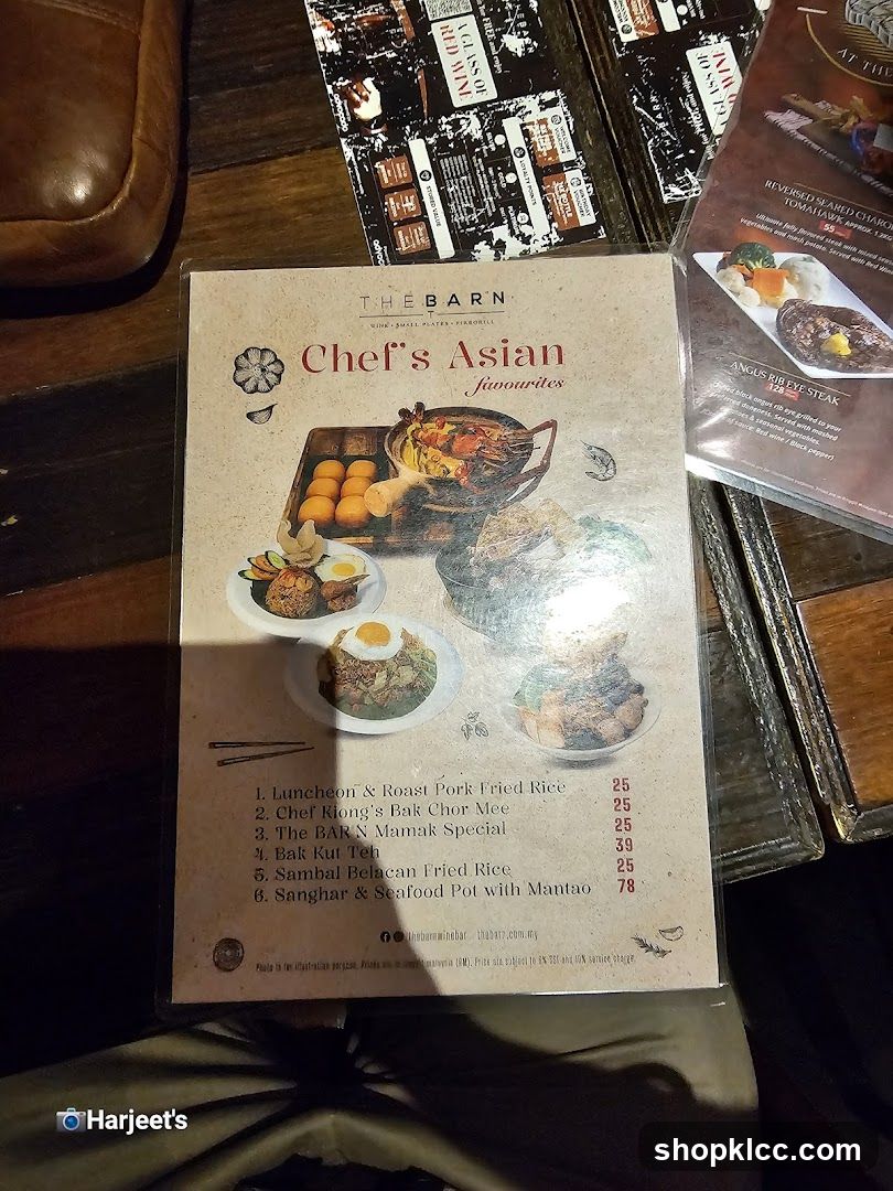 Chef's Asian Favourites Menu
