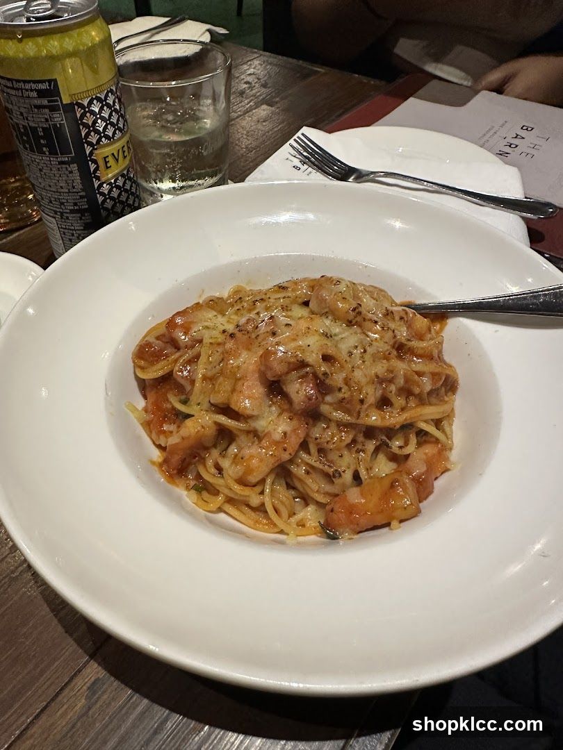 Pasta Dish with Sauce and Garnish