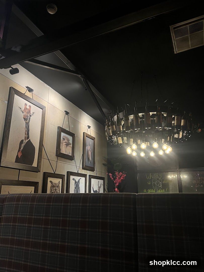 Interior of a bar or restaurant with animal-themed decor
