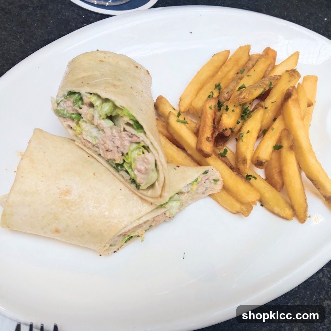 Tuna Salad Wrap with French Fries