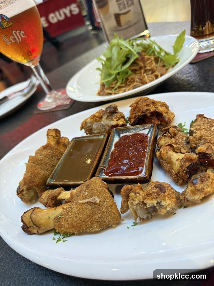 Fried Chicken and Noodles at a Bar
