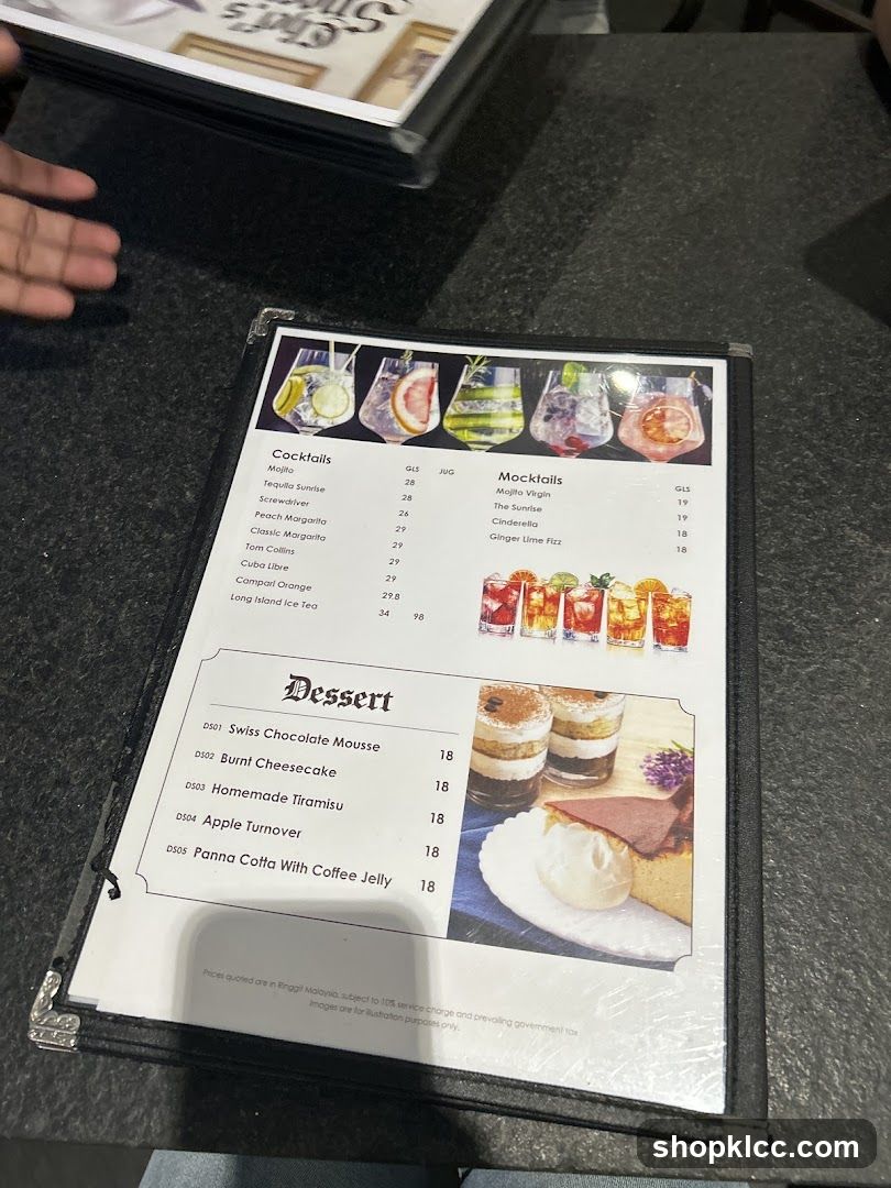 Cocktail and Dessert Menu