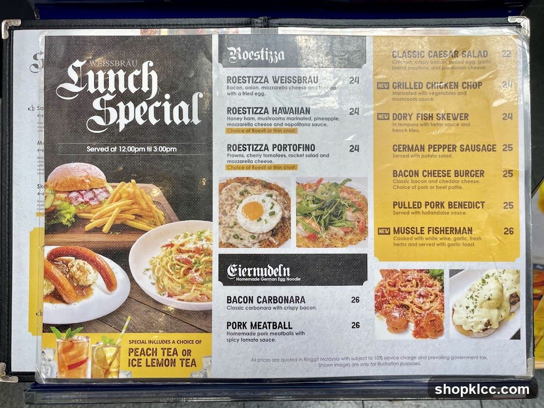 Lunch Special Menu