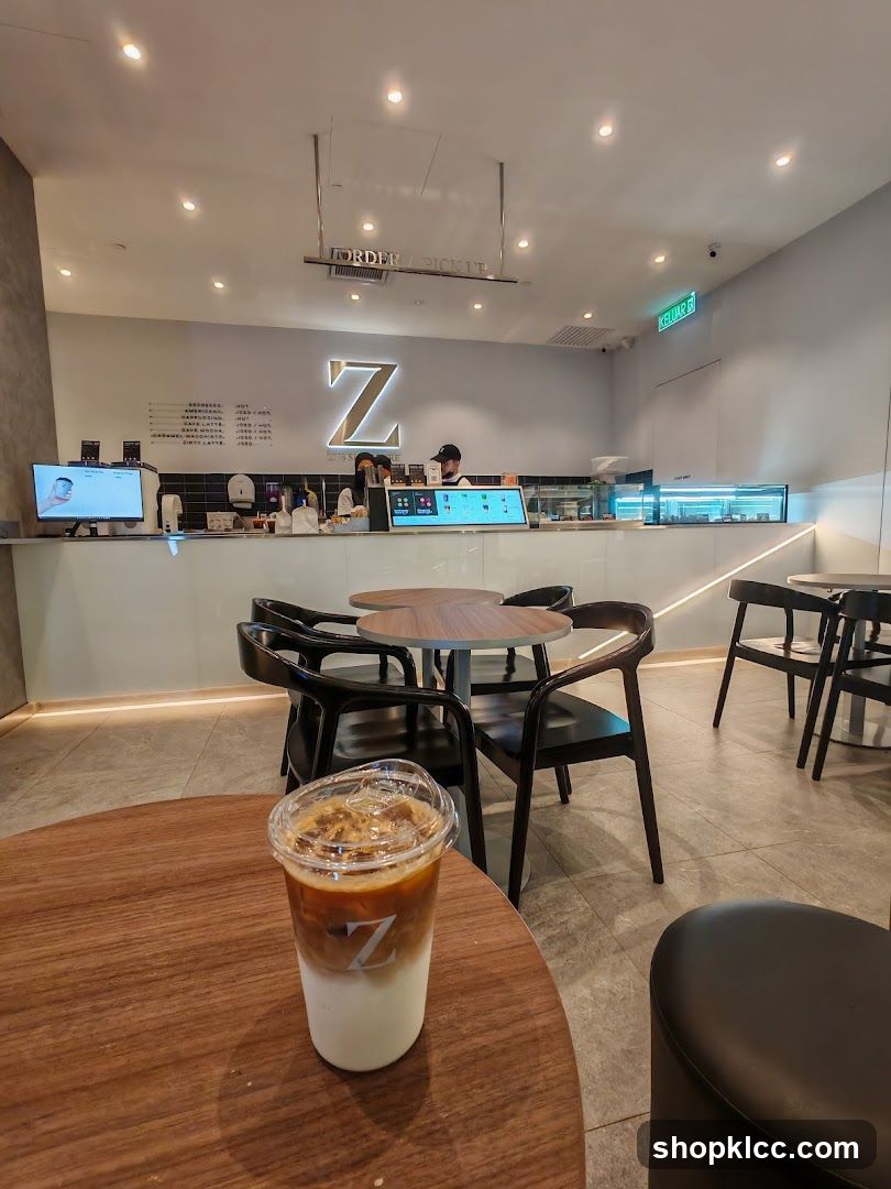 Coffee Shop Interior with Iced Drink