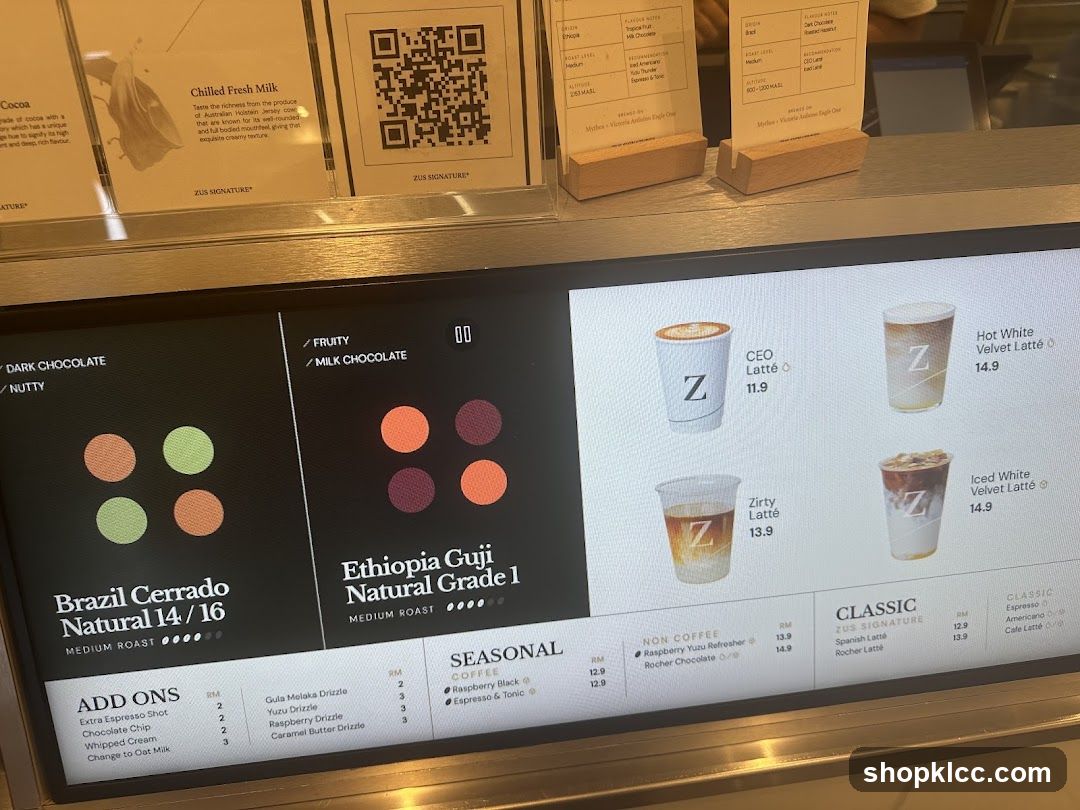 Coffee Menu Display