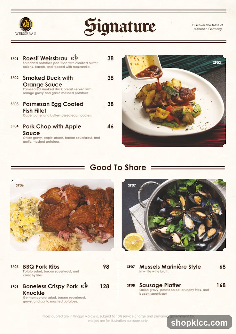 Signature Menu - Weissbräu