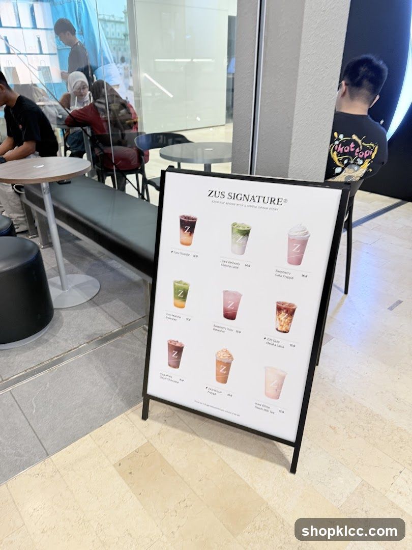 Zus Signature Menu Board