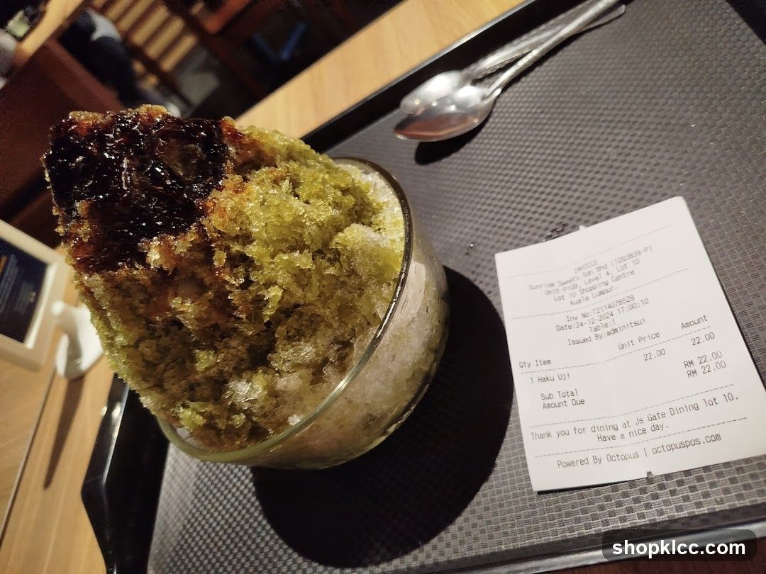 Dessert with Receipt