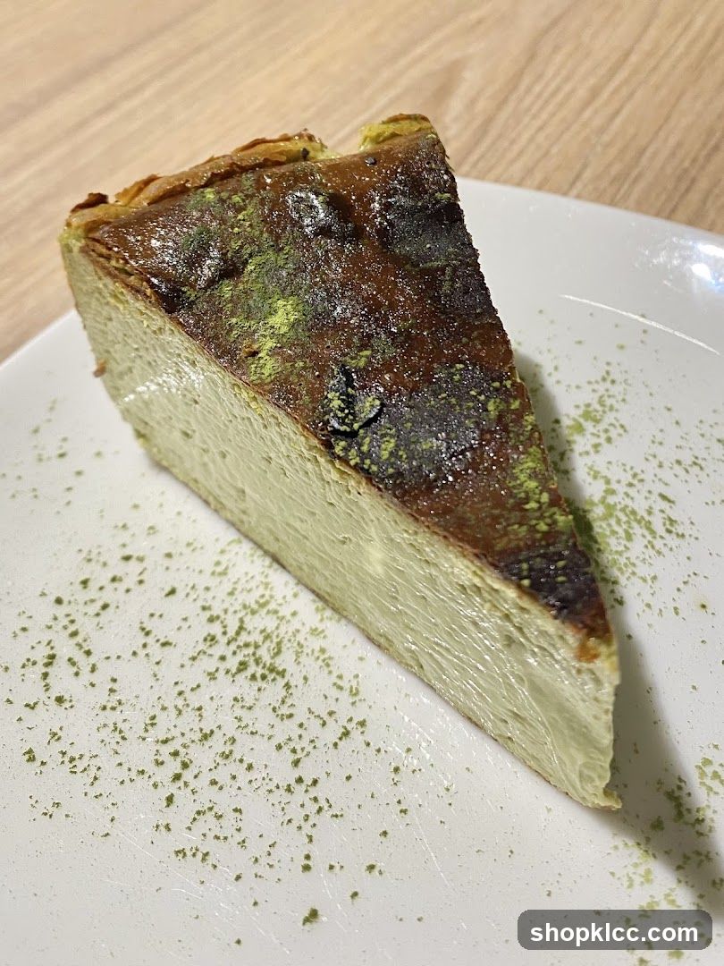 Matcha Cheesecake Slice