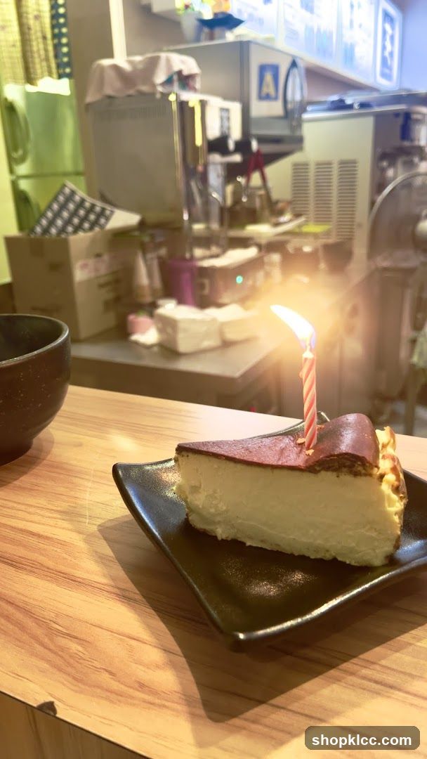 Cheesecake with a Birthday Candle