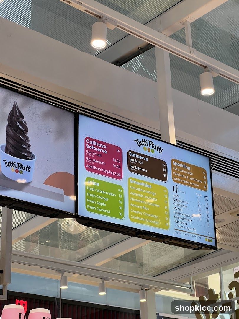 Tutti Frutti Menu Board