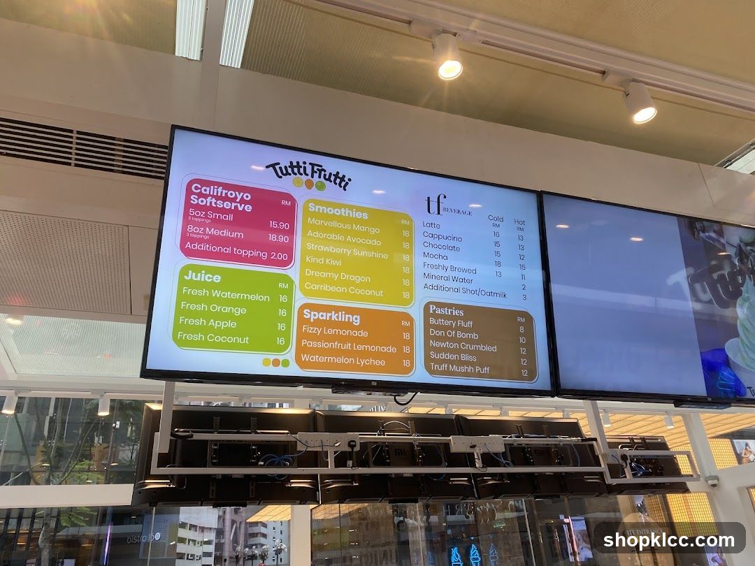 Tutti Frutti Menu Board
