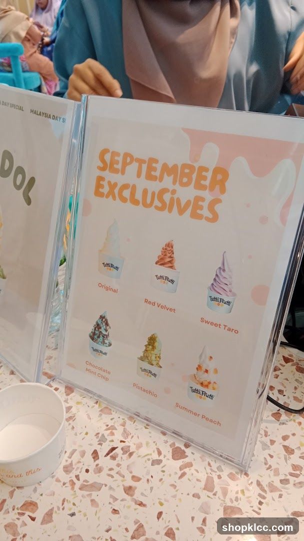 September Exclusives Menu Display