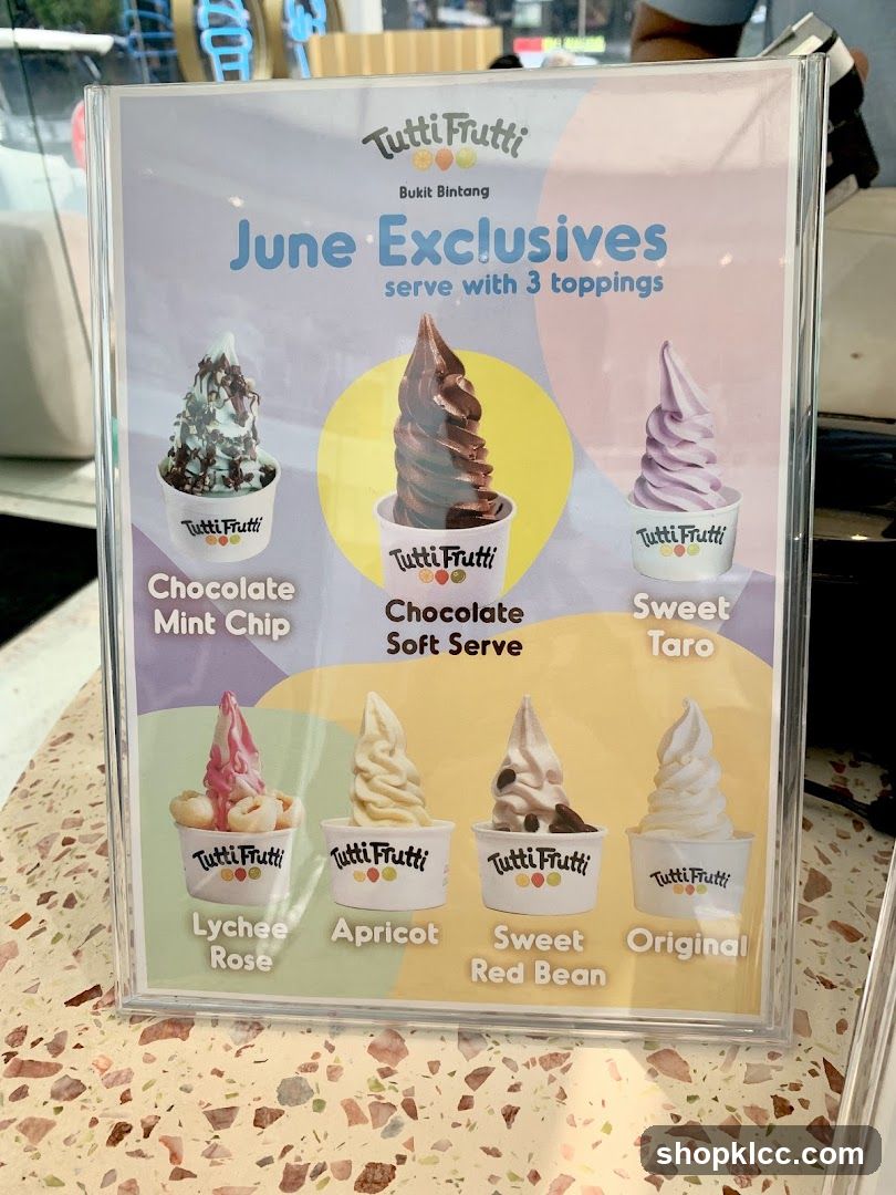 Tutti Frutti June Exclusives Menu