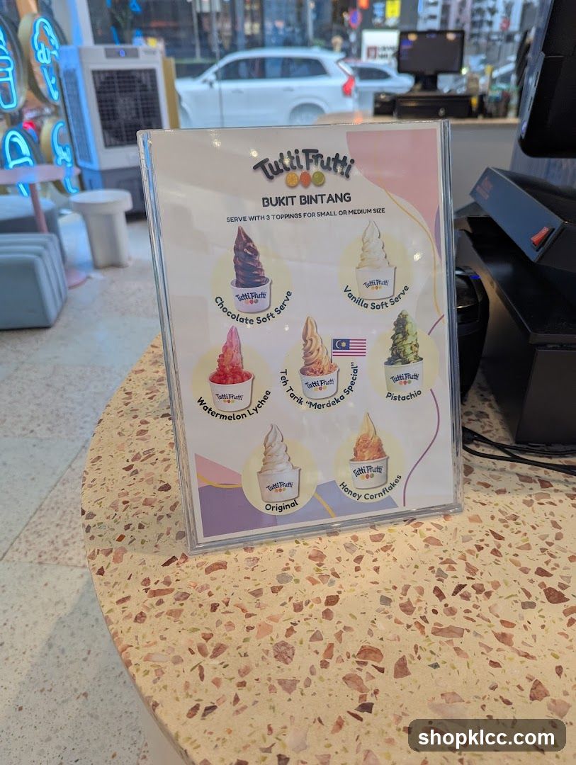 Tutti Frutti Bukit Bintang Menu