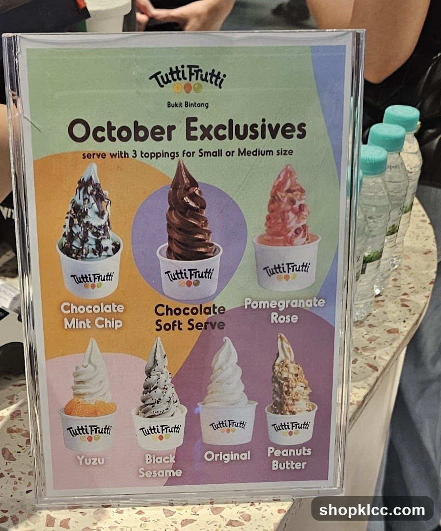 Tutti Frutti October Exclusives Menu Display