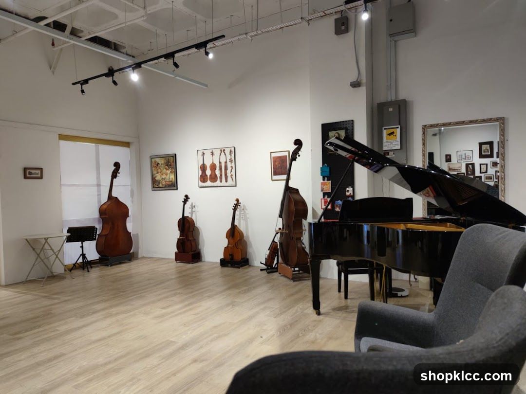 Music Studio with Instruments and Piano