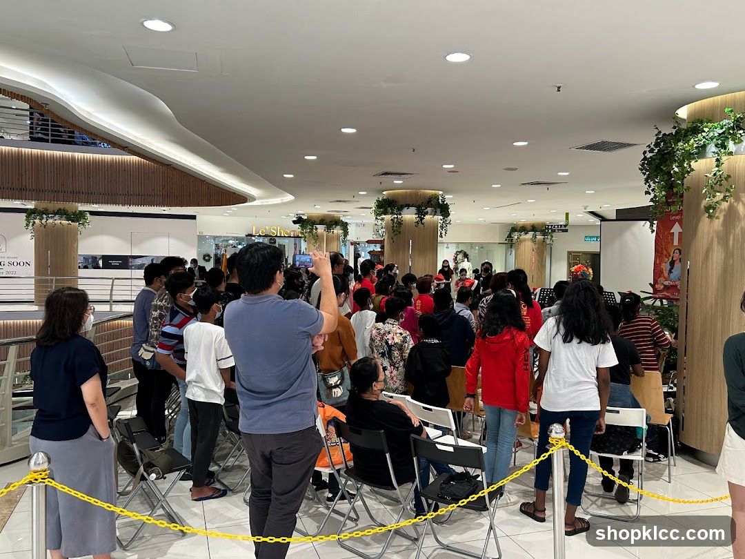 People gathered in a mall