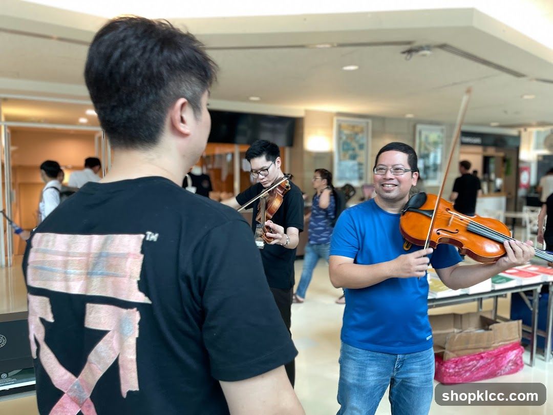 Musicians playing violins