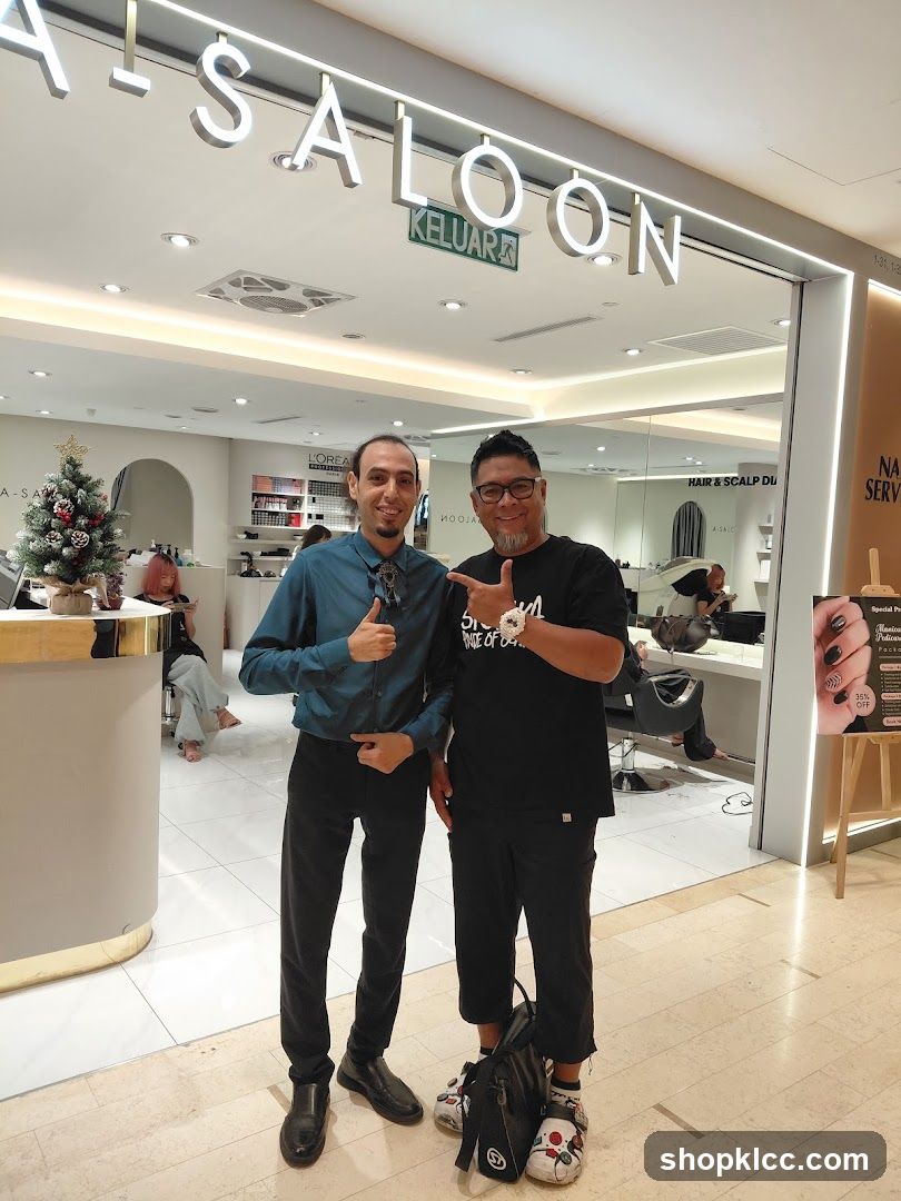 Saloon Interior with Staff and Clients