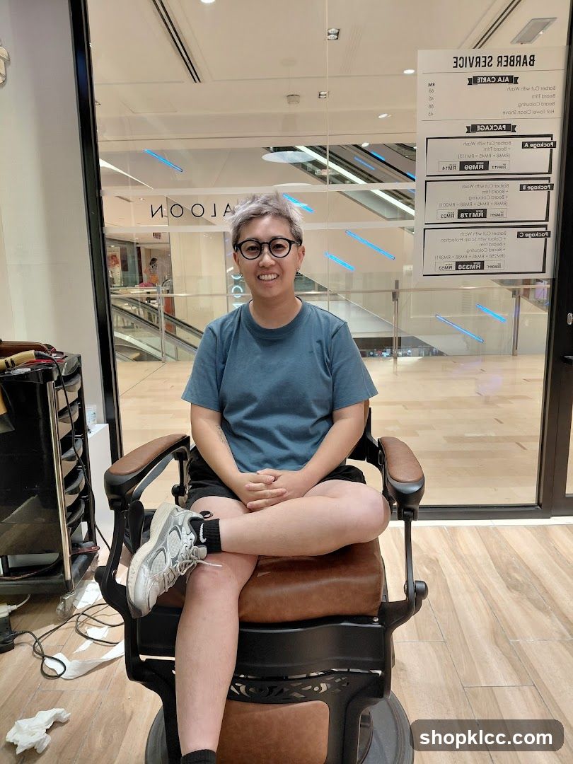 Barber Shop Interior with Customer in Chair