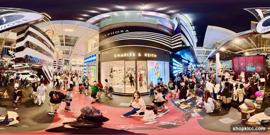 Crowded Shopping Mall at Night