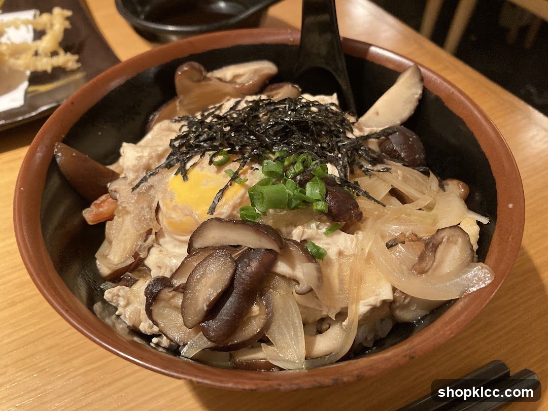 Mushroom and Egg Bowl with Scallions