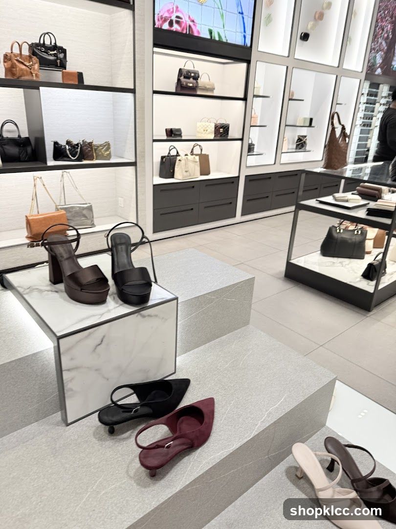 Luxury Footwear and Handbag Display