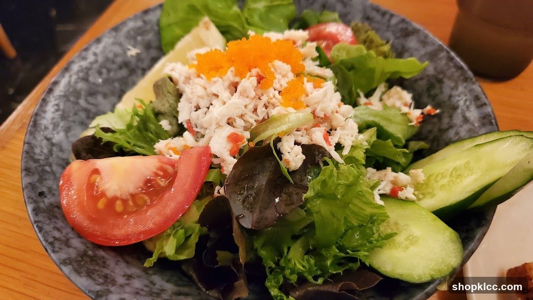 Salad with Crab Salad and Cucumber