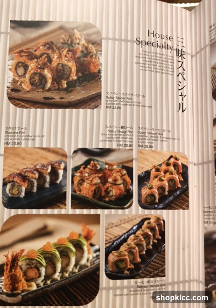 Sushi Menu Page