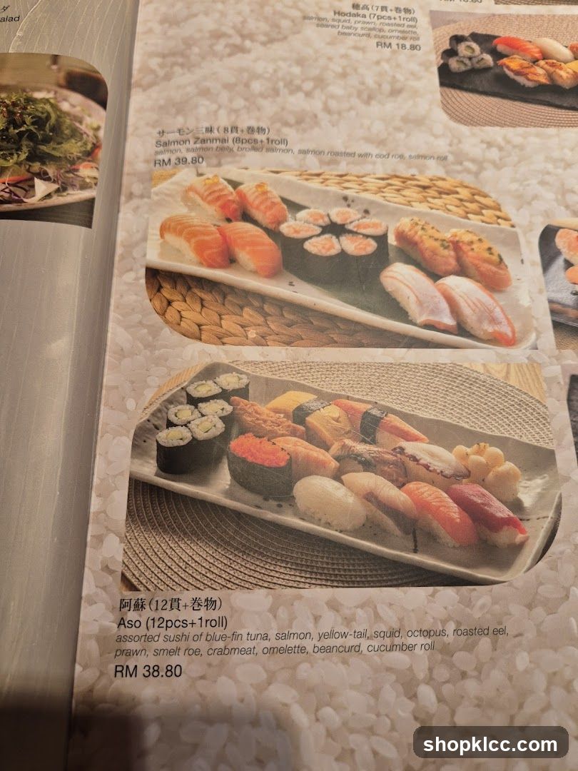 Sushi Menu Page