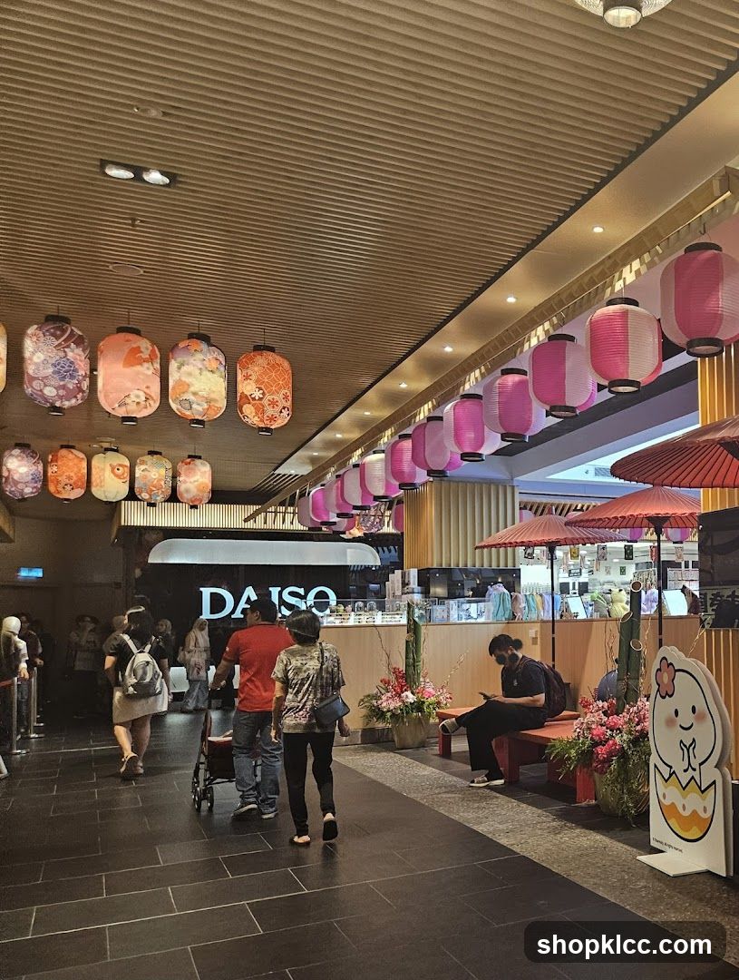 Daiso Store Interior with Decorative Lanterns