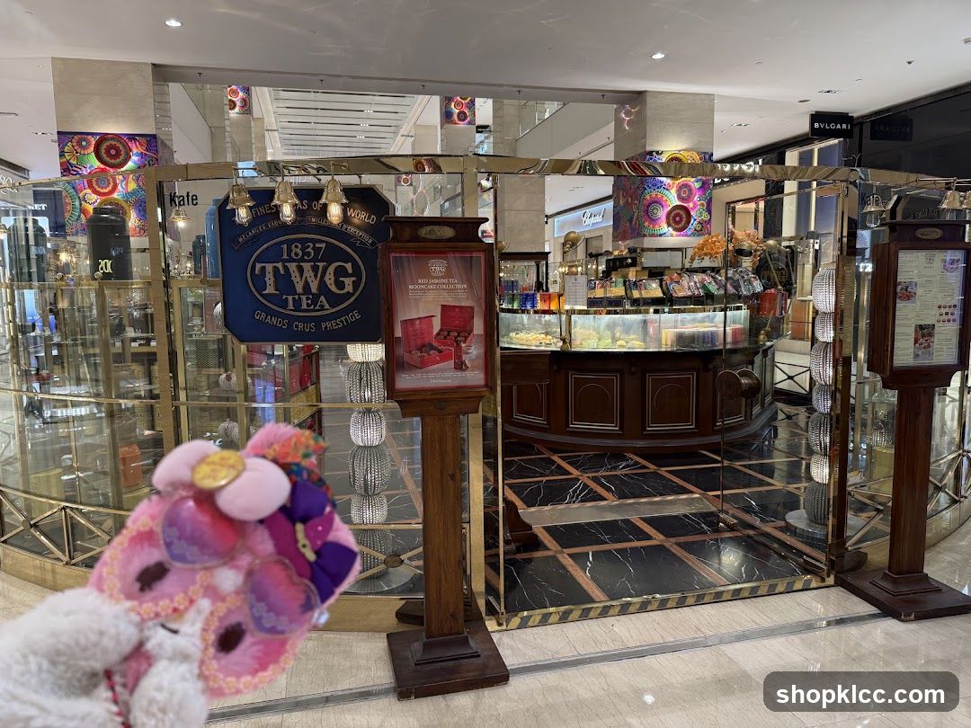 TWG Tea Store Interior with Plush Toy in Foreground
