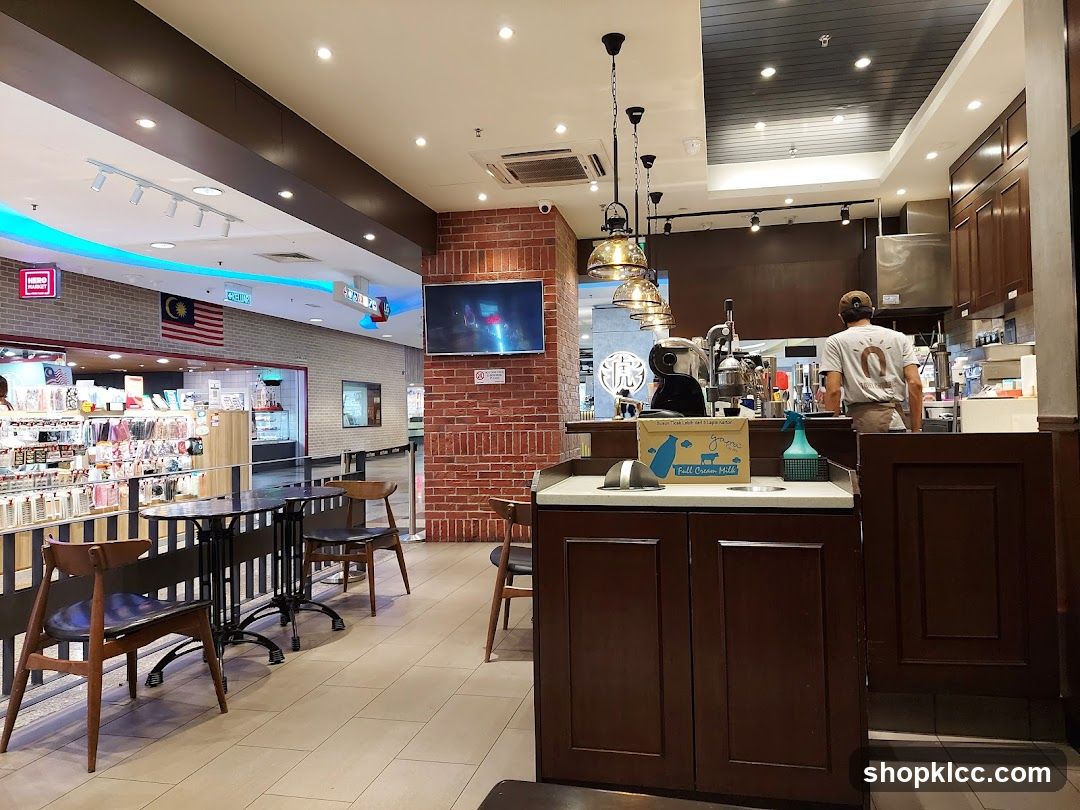 Coffee Shop Interior with Counter and Seating Area