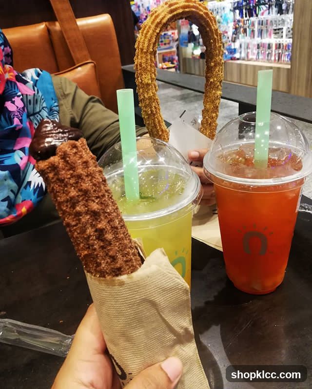 Churro and Drinks at a Cafe