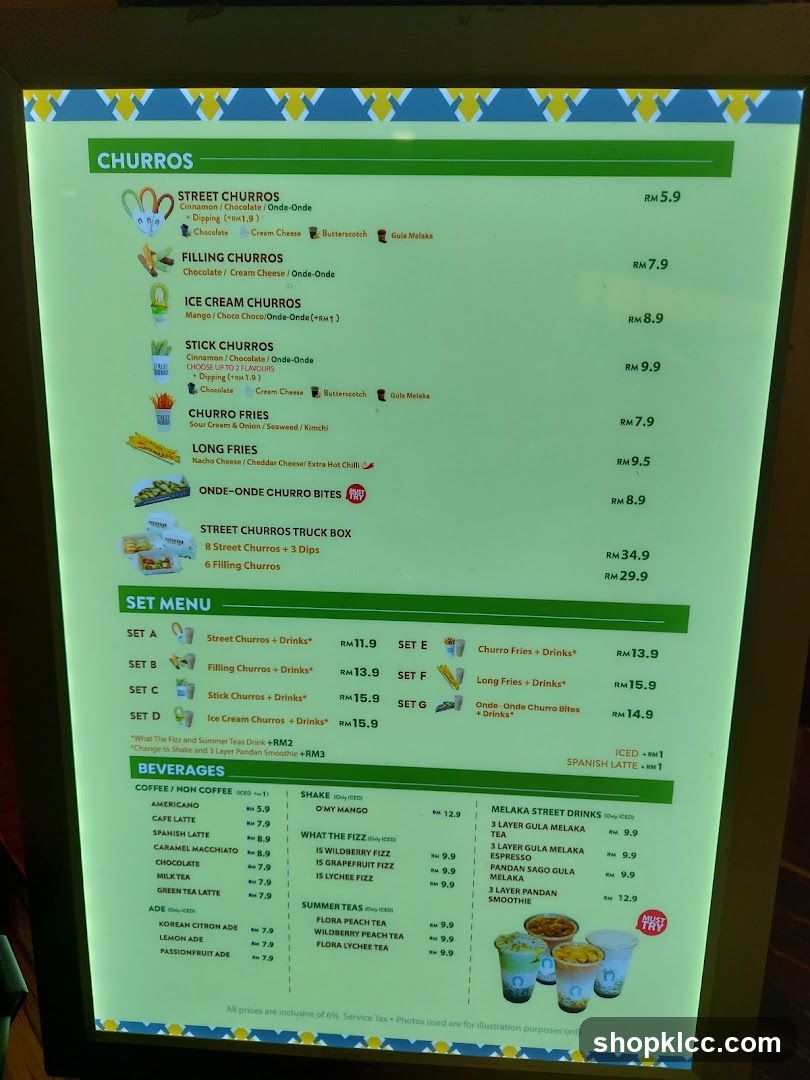 Churros Menu Board