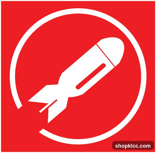Rocket Icon on Red Background