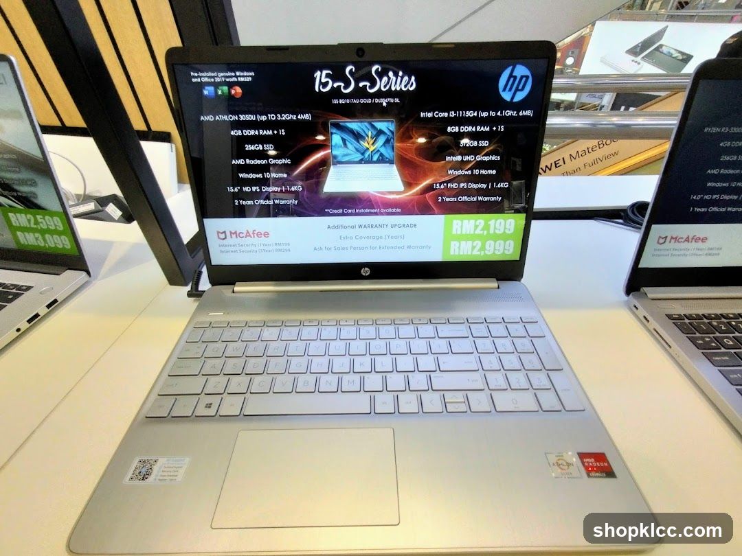 HP Laptop Display in Store