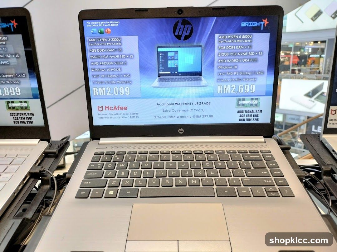 HP Laptop Display in Store