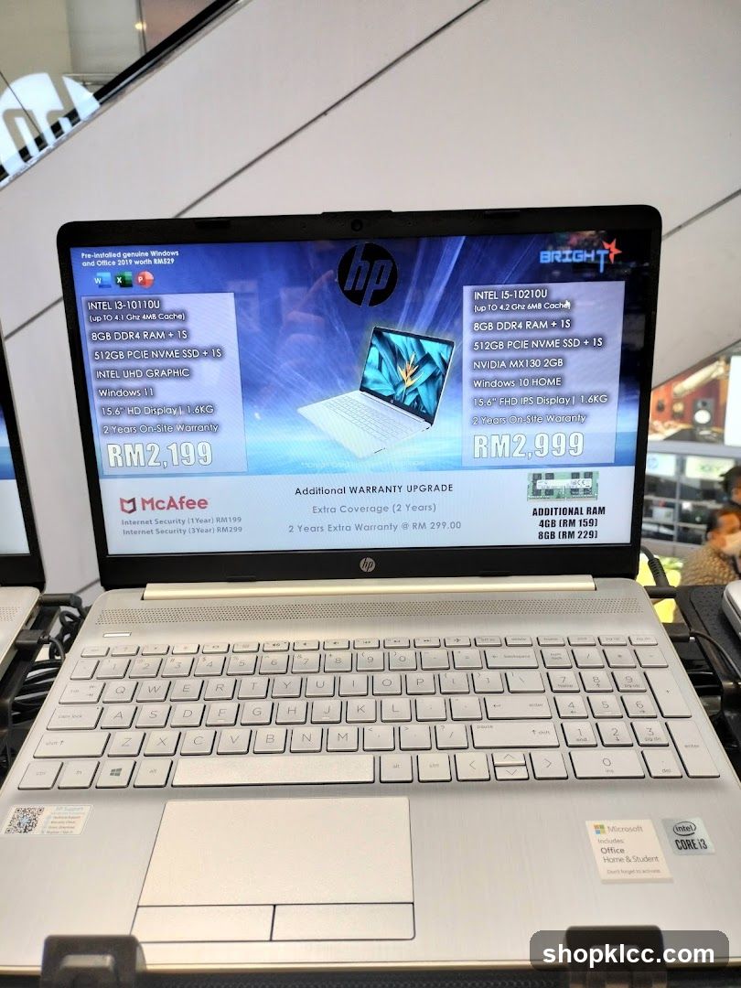HP Laptop Display in Store