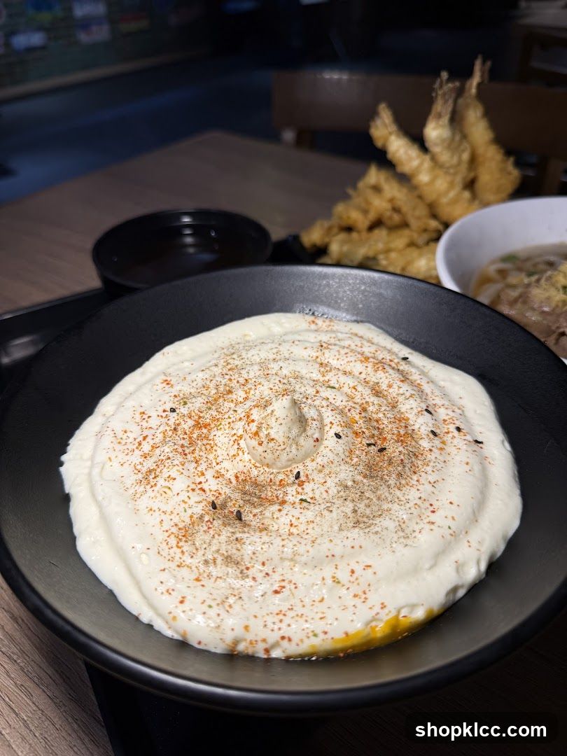 Creamy Dip with Tempura and Udon Noodles