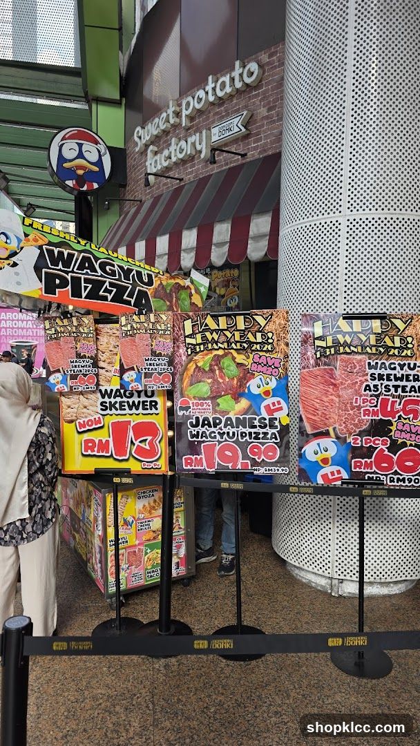 Food Stall Display with Signage and Posters