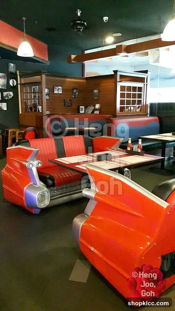 Diner Interior with Car-Themed Seating