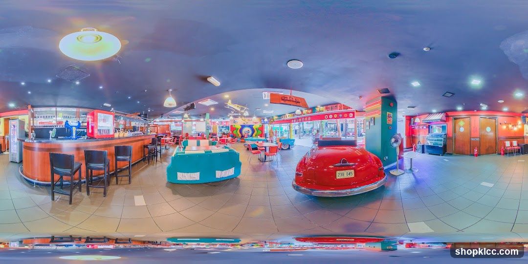 Diner interior with retro car seating