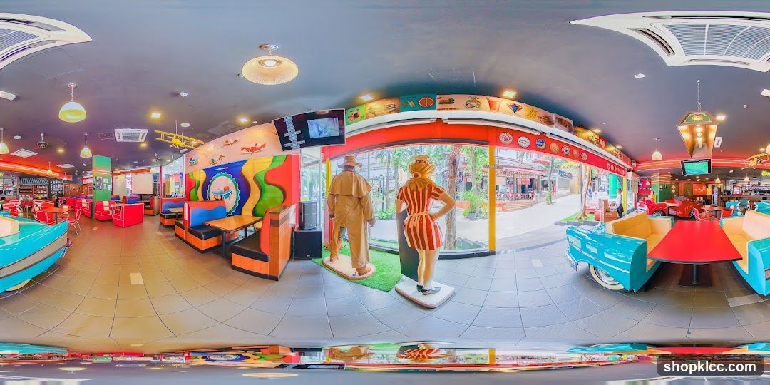 Diner Interior with Retro Car Seating