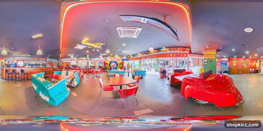 Diner Interior with Retro Car Seating