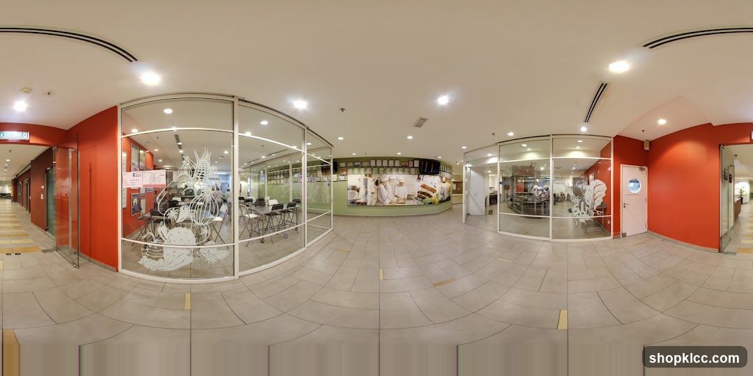 Cafeteria Interior with Glass Enclosures