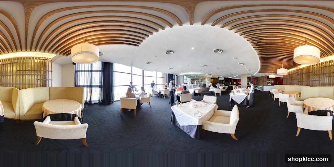 Restaurant Interior with Wooden Ceiling Design