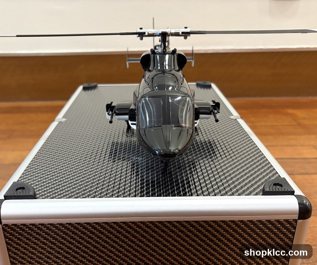Helicopter Model on Carbon Fiber Case
